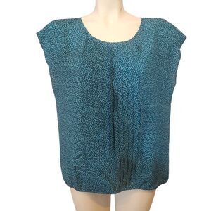 Loft Teal Paisley Patterned Women's Top Wize Petite Large